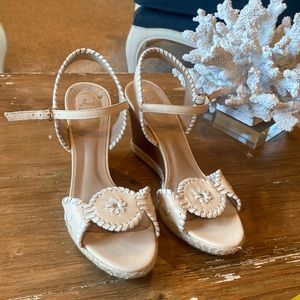 Jack Rogers Clare Rope Wedge Indian Calf sz 9.5